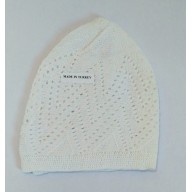 Prayer cap for men- Turkish made in white color  Prayer cap for men- Turkish made in white color